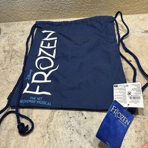 Disney Frozen The Hit Broadway Musical  Drawstring Cinch Bag Approx 14”x12” NWT